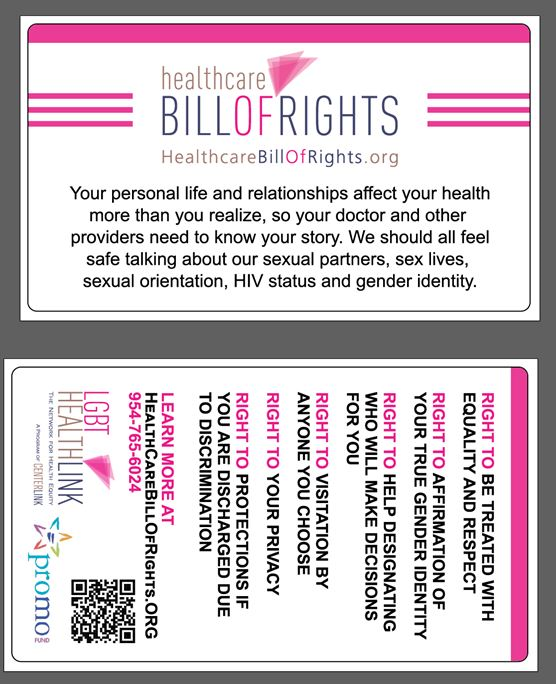 Image of Healthcare Bill of Rights Wallet Card Business card - 3.5" X 2" Image of Healthcare Bill of Rights Wallet Card Business card - 3.5" X 2"
