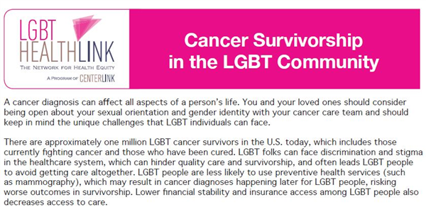 Image of Cancer Survivorship in the LGBT Community Image of Cancer Survivorship in the LGBT Community