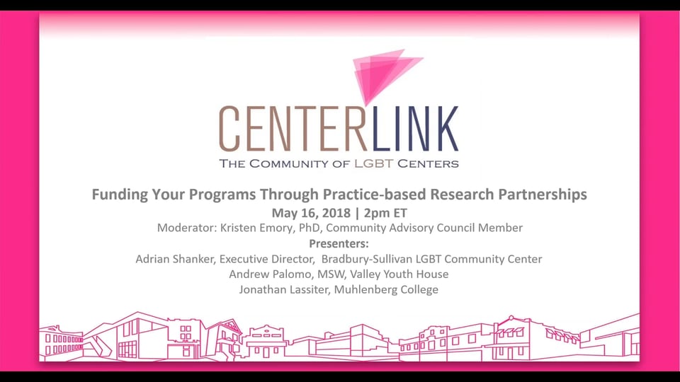 <p>This workshop provides an understanding of practice-based research as a model, examples of successful practice-based research programs, and how community-based organizations can utilize this strategy to grow their organizations and provide leading-edge programs for their communities.</p>
