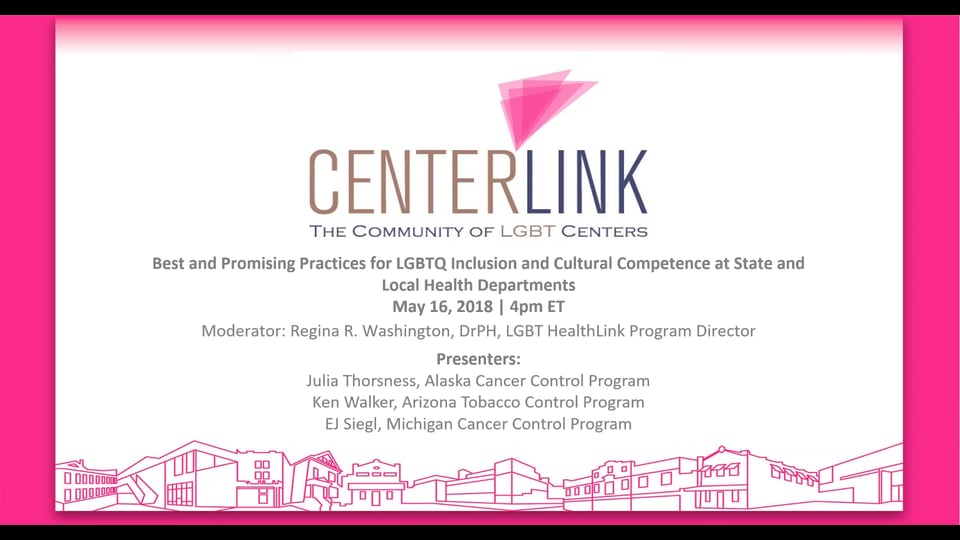 Best and Promising Practices for LGBTQ Inclusion and Cultural Competence at State and Local Health Departments <p>Learn strategies for working with LGBTQ communities and to successfully include LGBTQ health priorities in your work.</p>